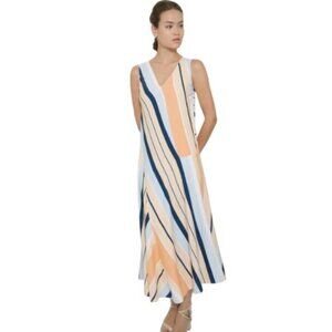 Lafayette 148 New York Apricot Multi Midi Dress